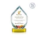 Diamond Diamond Full Color on Alberton Base Gold Polygon Crystal Trophy