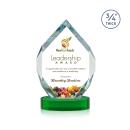 Diamond Diamond  Full Color on Alberton Base Green Polygon Crystal Trophy