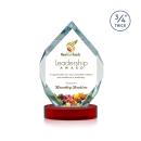 Diamond Diamond Full Color on Alberton Base Red Polygon Crystal Trophy