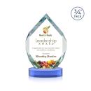 Diamond Diamond Full Color on Alberton Base Sky Blue Polygon Crystal Trophy