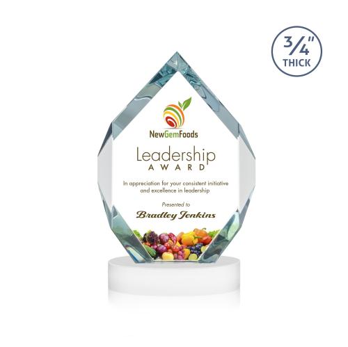 Awards and Plaques - Crystal Trophies - Diamond Diamond Full Color on Alberton Base Fagan Polygon Crystal Trophy