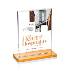 Roach Full Color Amber (Vert) Rectangle Crystal Trophy - Crystal Trophies