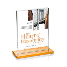 Roach Full Color Amber (Vert) Rectangle Crystal Trophy - Crystal Trophies