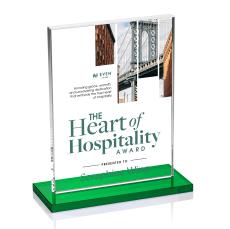 Roach Full Color Green (Vert) Rectangle Crystal Trophy - Crystal Trophies