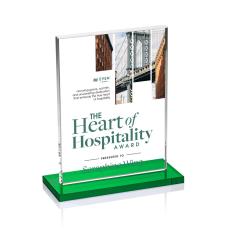 Roach Full Color Green (Vert) Rectangle Crystal Trophy - Crystal Trophies