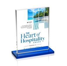Roach Full Color Blue (Vert) Rectangle Crystal Trophy - Crystal Trophies
