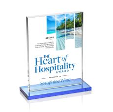 Roach Full Color Sky Blue (Vert) Rectangle Crystal Trophy - Crystal Trophies