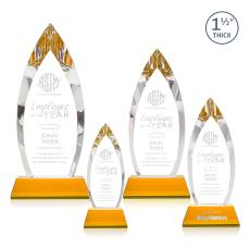 Fortier on Pruitt Base Amber Peaks Crystal Trophy - Crystal Trophies