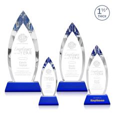 Fortier on Pruitt Base Blue Tear Drop Crystal Trophy - Crystal Trophies