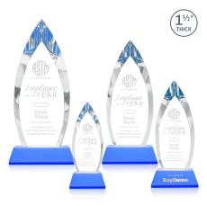 Fortier on Pruitt Base Sky Blue Tear Drop Crystal Trophy - Crystal Trophies