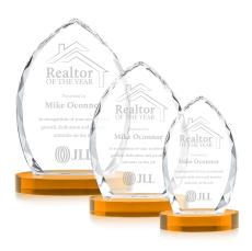 Grossman on Alberton Base Amber Peaks Crystal Trophy - Crystal Trophies