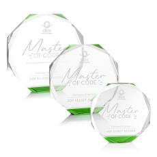 Acadian Green Polygon Crystal Trophy - Crystal Trophies