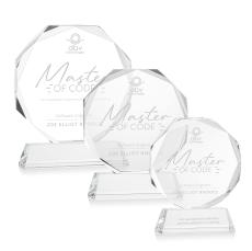 Acadian on Helton Base Clear Polygon Crystal Trophy - Crystal Trophies
