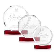 Acadian on Alberton Base Red Polygon Crystal Trophy - Crystal Trophies