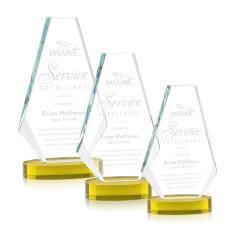 Mcleod on Alberton Base Gold Crystal Trophy - Crystal Trophies