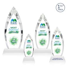 Fortier Full Color on Pruitt Base Clear Peaks Crystal Trophy - Crystal Trophies