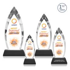 Fortier Full Color on Pruitt Base Black Peaks Crystal Trophy - Crystal Trophies