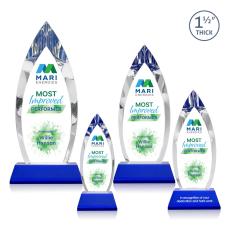 Fortier Full Color on Pruitt Base Blue Peaks Crystal Trophy - Crystal Trophies