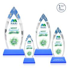 Fortier Full Color on Pruitt Base Sky Blue Peaks Crystal Trophy - Crystal Trophies
