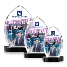 Grossman Full Color on Alberton Base Black Peaks Crystal Trophy - Crystal Trophies