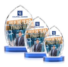 Grossman Full Color on Alberton Base Sky Blue Peaks Crystal Trophy - Crystal Trophies