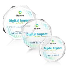 Acadian Full Color Clear Polygon Crystal Trophy - Custom Trophies