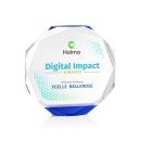 Acadian Full Color Blue Polygon Crystal Trophy