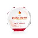 Acadian Full Color Red Polygon Crystal Trophy