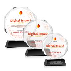 Acadian Full Color on Helton Base Black Polygon Crystal Trophy - Crystal Trophies