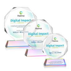 Acadian Full Color on Helton Base Prismatic Polygon Crystal Trophy - Diamond Trophies