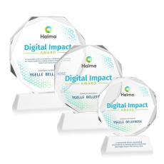 Acadian Full Color on Helton Base Fagan Polygon Crystal Trophy - Diamond Trophies