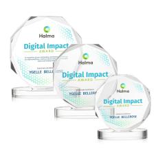 Acadian Full Color on Alberton Base Clear Polygon Crystal Trophy - Diamond Trophies