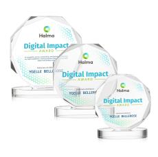 Acadian Full Color on Alberton Base Clear Polygon Crystal Trophy - Crystal Trophies