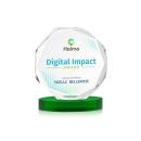 Acadian Full Color on Alberton Base Green Polygon Crystal Trophy