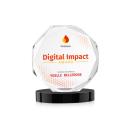 Acadian Full Color on Alberton Base Black Polygon Crystal Trophy