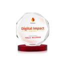 Acadian Full Color on Alberton Base Red Polygon Crystal Trophy