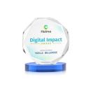 Acadian Full Color on Alberton Base Sky Blue Polygon Crystal Trophy