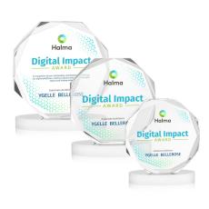 Acadian Full Color on Alberton Base Fagan Polygon Crystal Trophy - Diamond Trophies