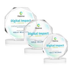 Acadian Full Color on Alberton Base Fagan Polygon Crystal Trophy - Crystal Trophies