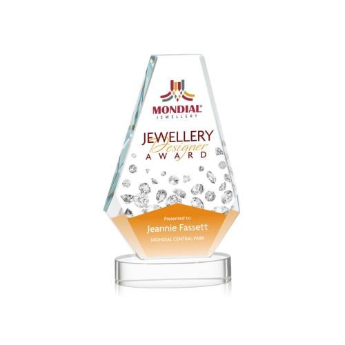 Awards and Plaques - Crystal Trophies - Mcleod Full Color on Alberton Base Clear Polygon Crystal Trophy