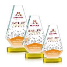 Mcleod Full Color on Alberton Base Gold Polygon Crystal Trophy - Custom Trophies