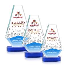 Mcleod Full Color on Alberton Base Blue Polygon Crystal Trophy - Crystal Trophies