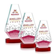 Mcleod Full Color on Alberton Base Red Polygon Crystal Trophy - Custom Trophies