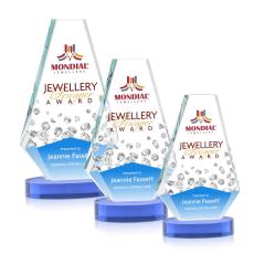 Mcleod Full Color on Alberton Base Sky Blue Polygon Crystal Trophy - Custom Trophies