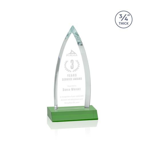 Awards and Plaques - Crystal Trophies - Valdes Green Peaks Crystal Trophy