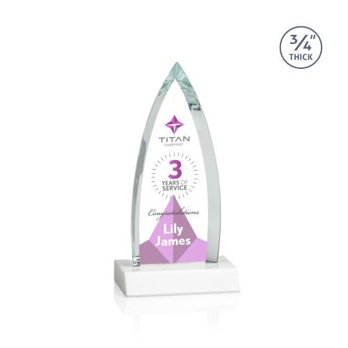 Awards and Plaques - Crystal Trophies - Valdes Full Color Fagan Peaks Crystal Trophy
