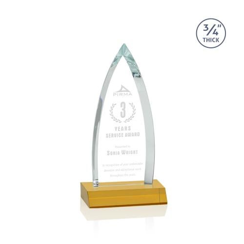 Awards and Plaques - Crystal Trophies - Valdes Amber Peaks Crystal Trophy