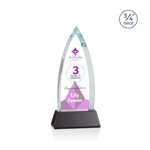 Awards and Plaques - Crystal Trophies - Valdes Full Color on Helton Black Peaks Crystal Trophy