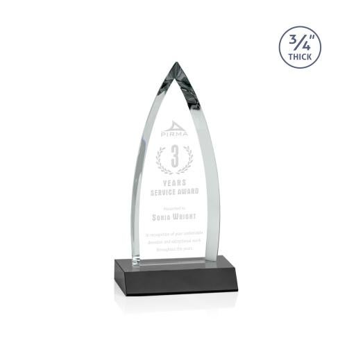 Awards and Plaques - Crystal Trophies - Valdes Black Crystal Trophy