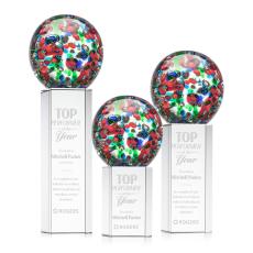 Knapp Globe on Yoder Base Glass Trophy - Art Glass Trophies
